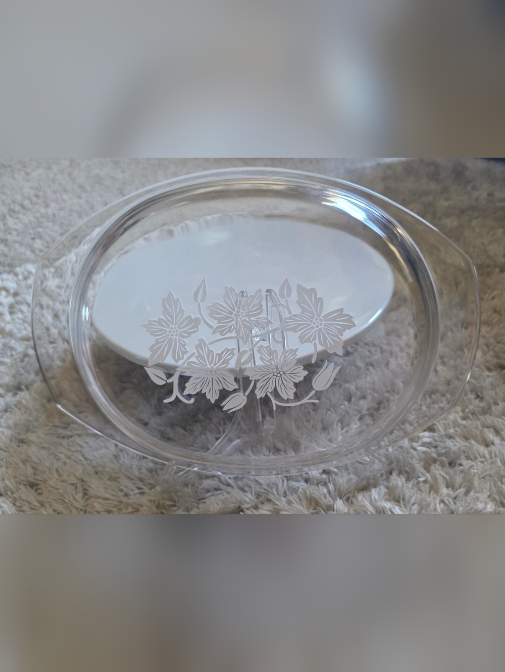 VTG Princess House Fantasia Casserole Dish Oval Lid Floral Design Replacement